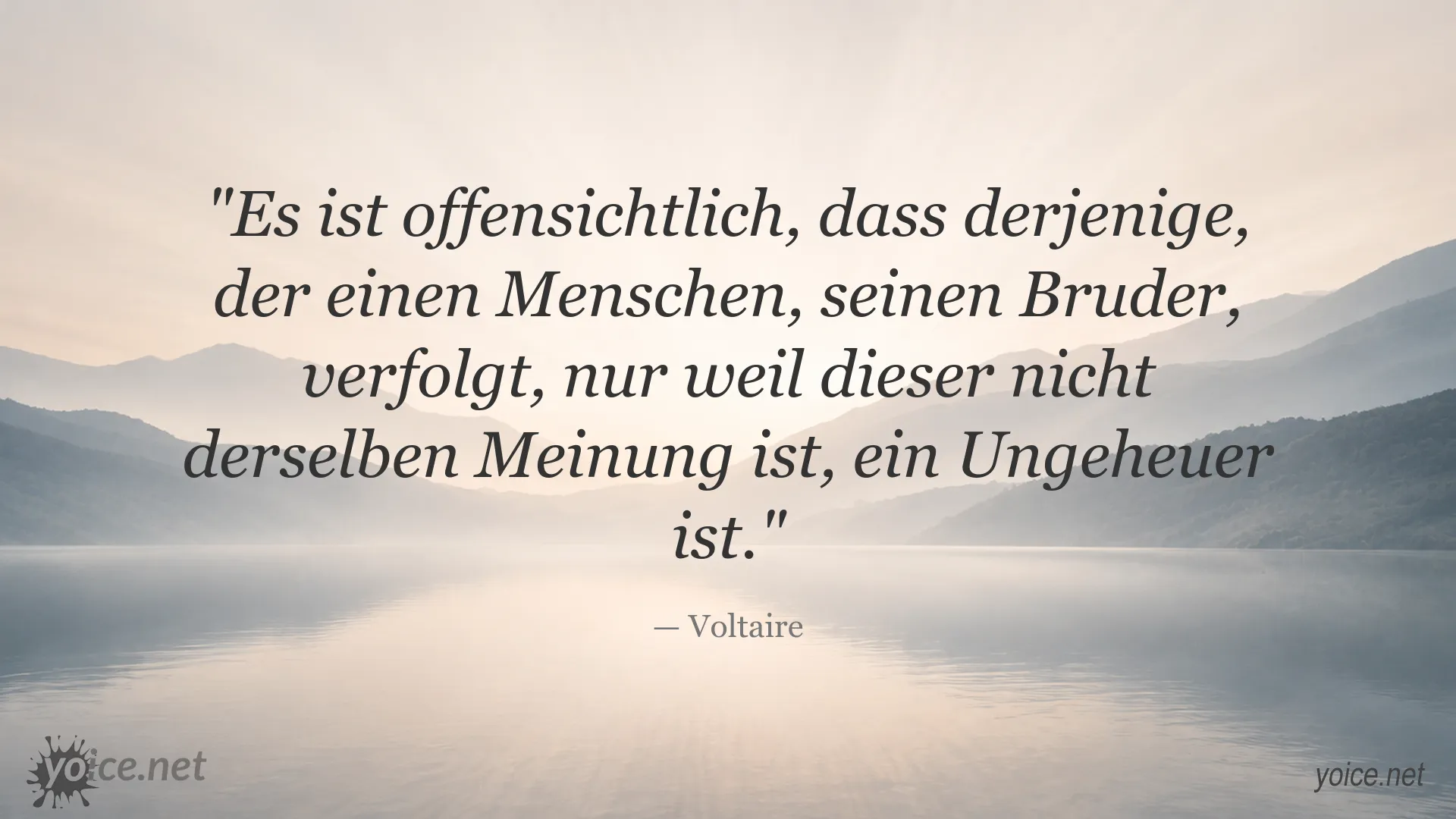 Zitat von Voltaire über Verfolgung, Meinungsverschiedenheiten und Toleranz