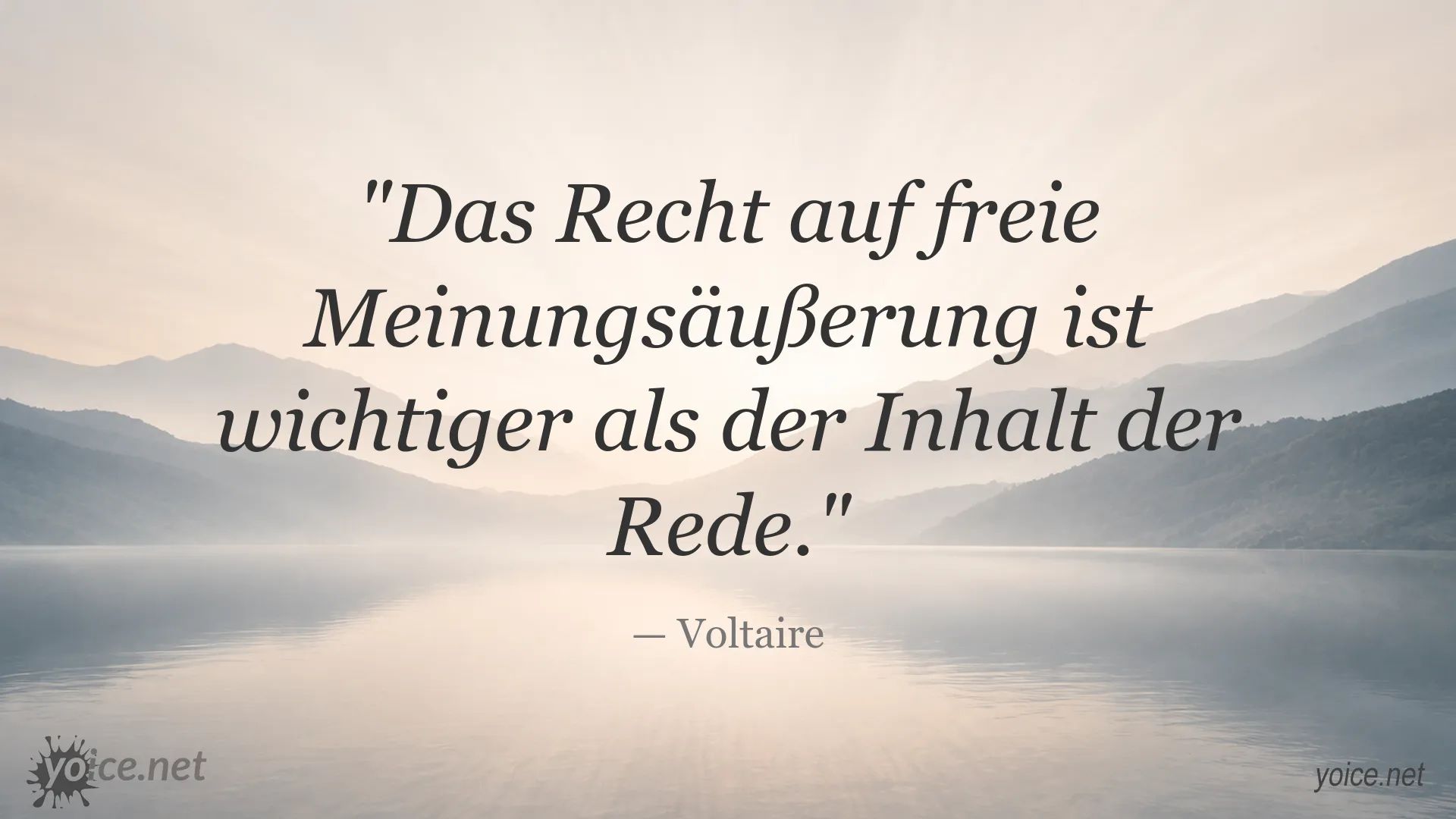Zitatgrafik von Voltaire über das Recht auf freie Meinungsäußerung