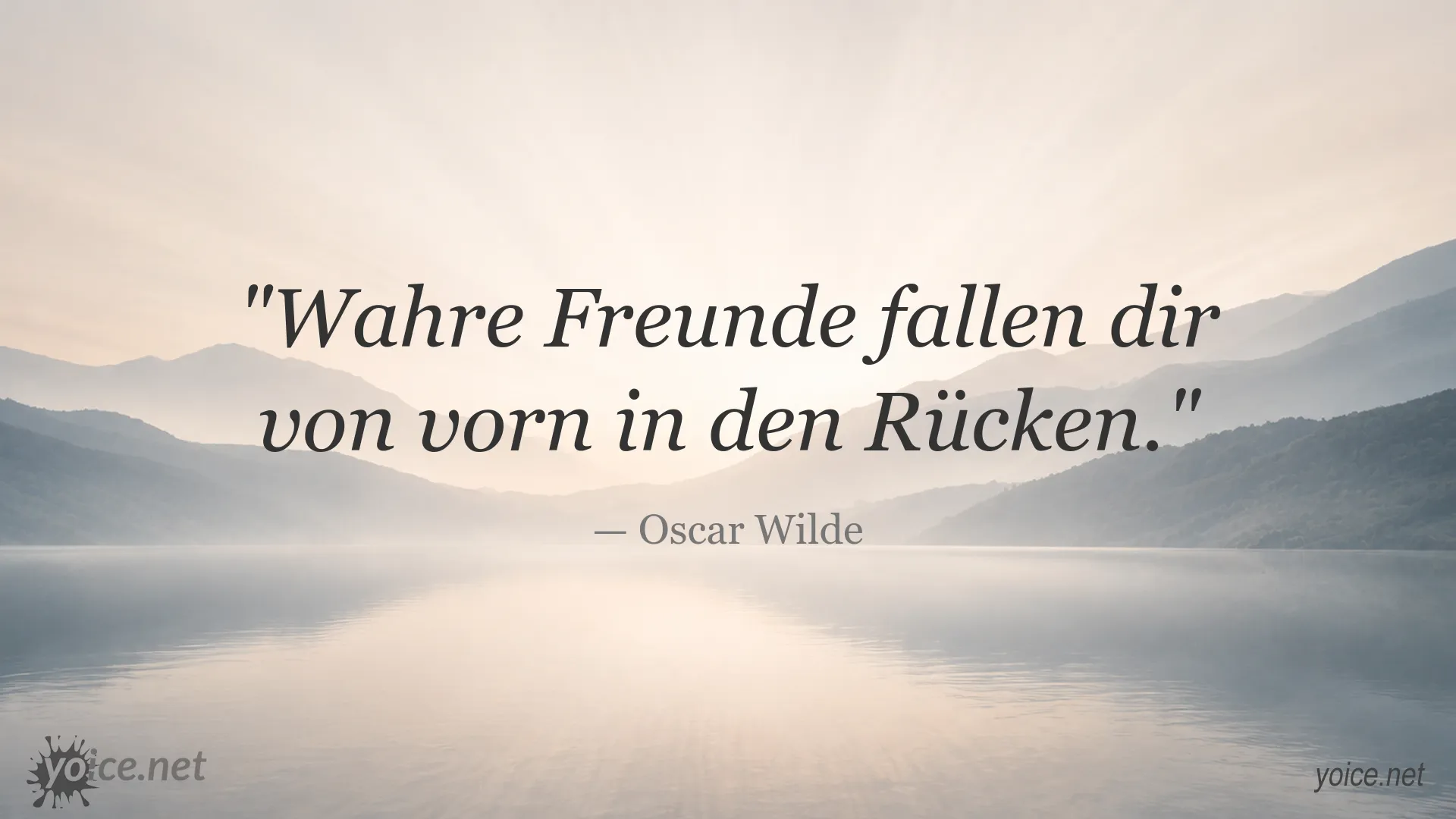 Zitatgrafik mit einem Freundschaftszitat von Oscar Wilde