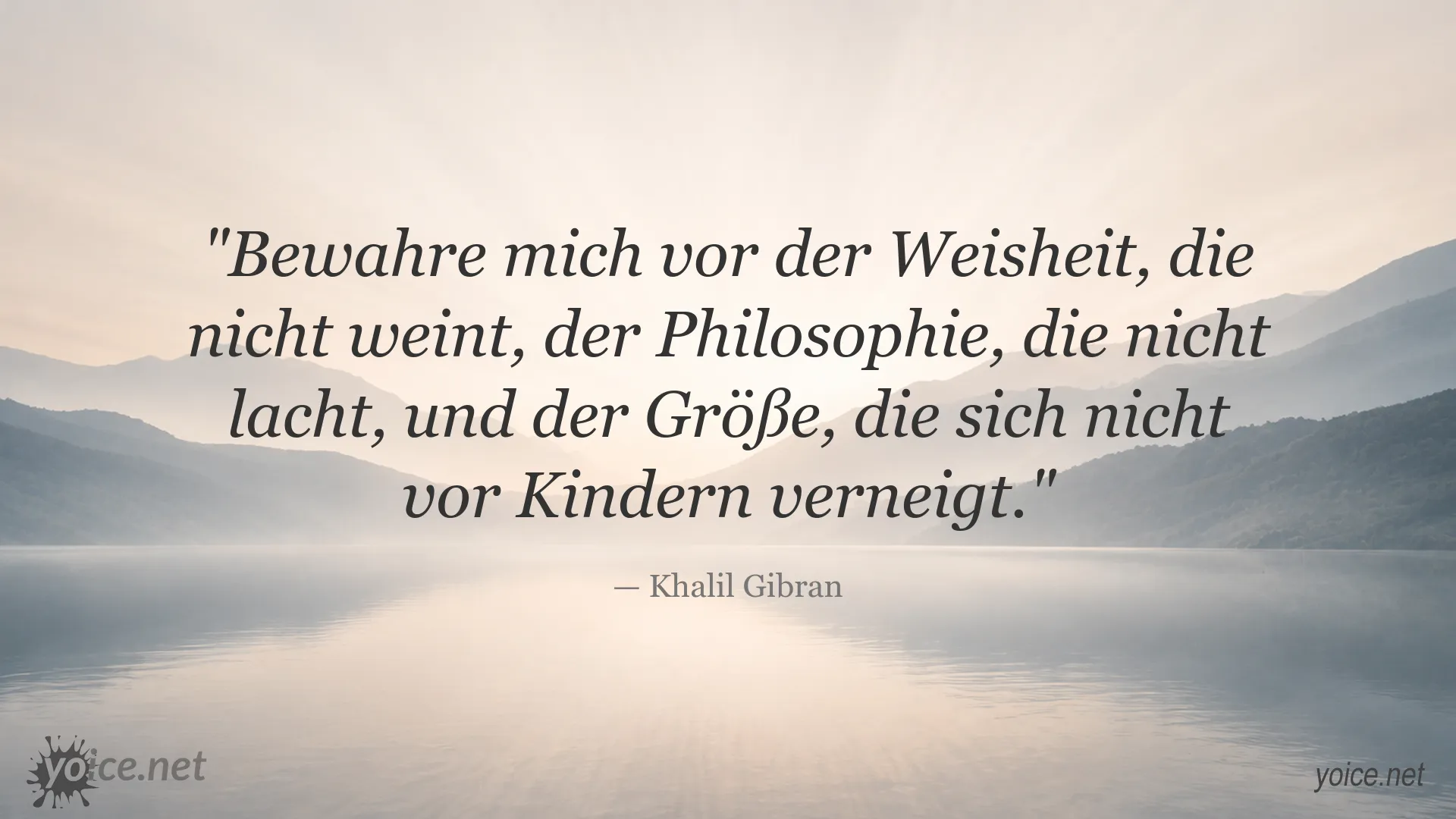 Zitatbild von Khalil Gibran über Weisheit, Philosophie und Demut