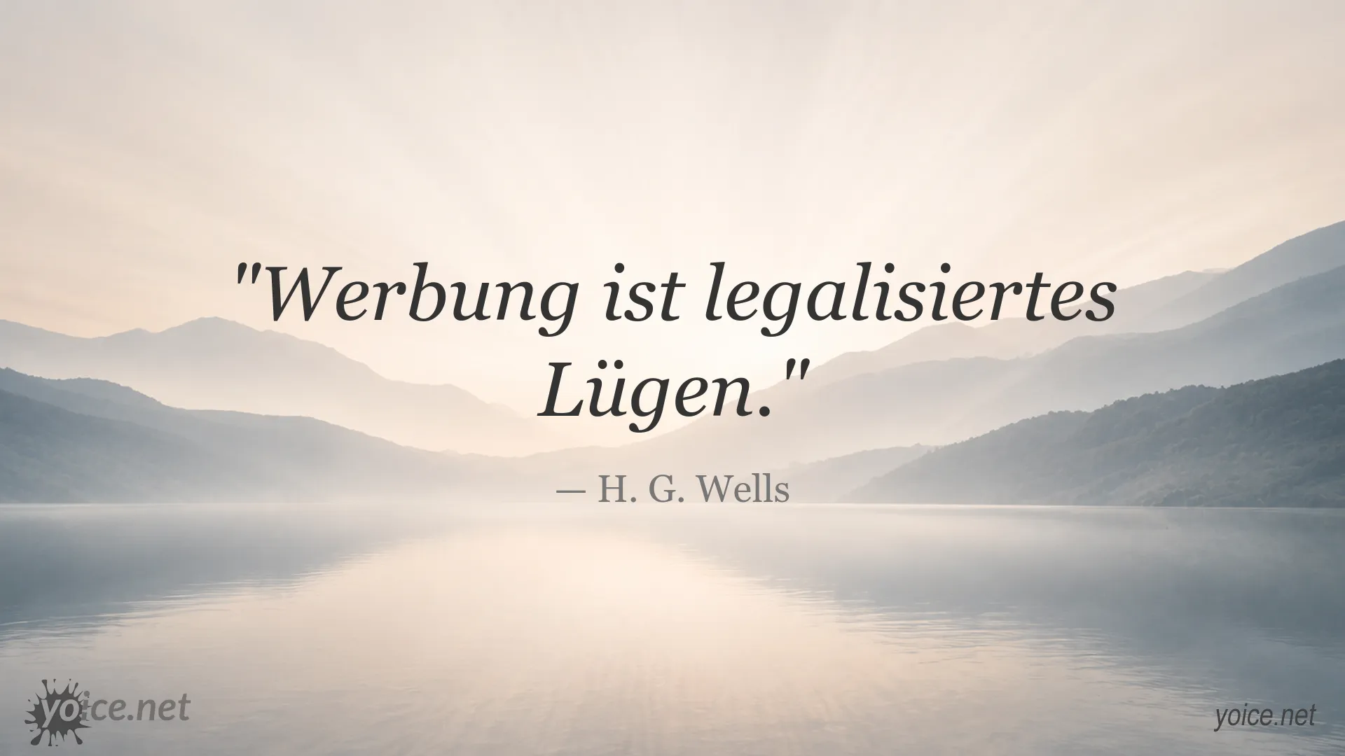 Zitatgrafik mit einem Zitat von H. G. Wells zum Thema Werbung