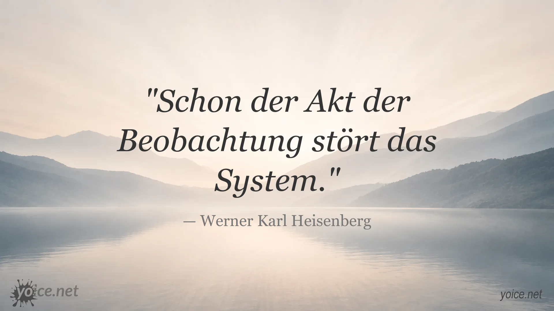 Zitatbild von Werner Karl Heisenberg über Beobachtung und Systeme