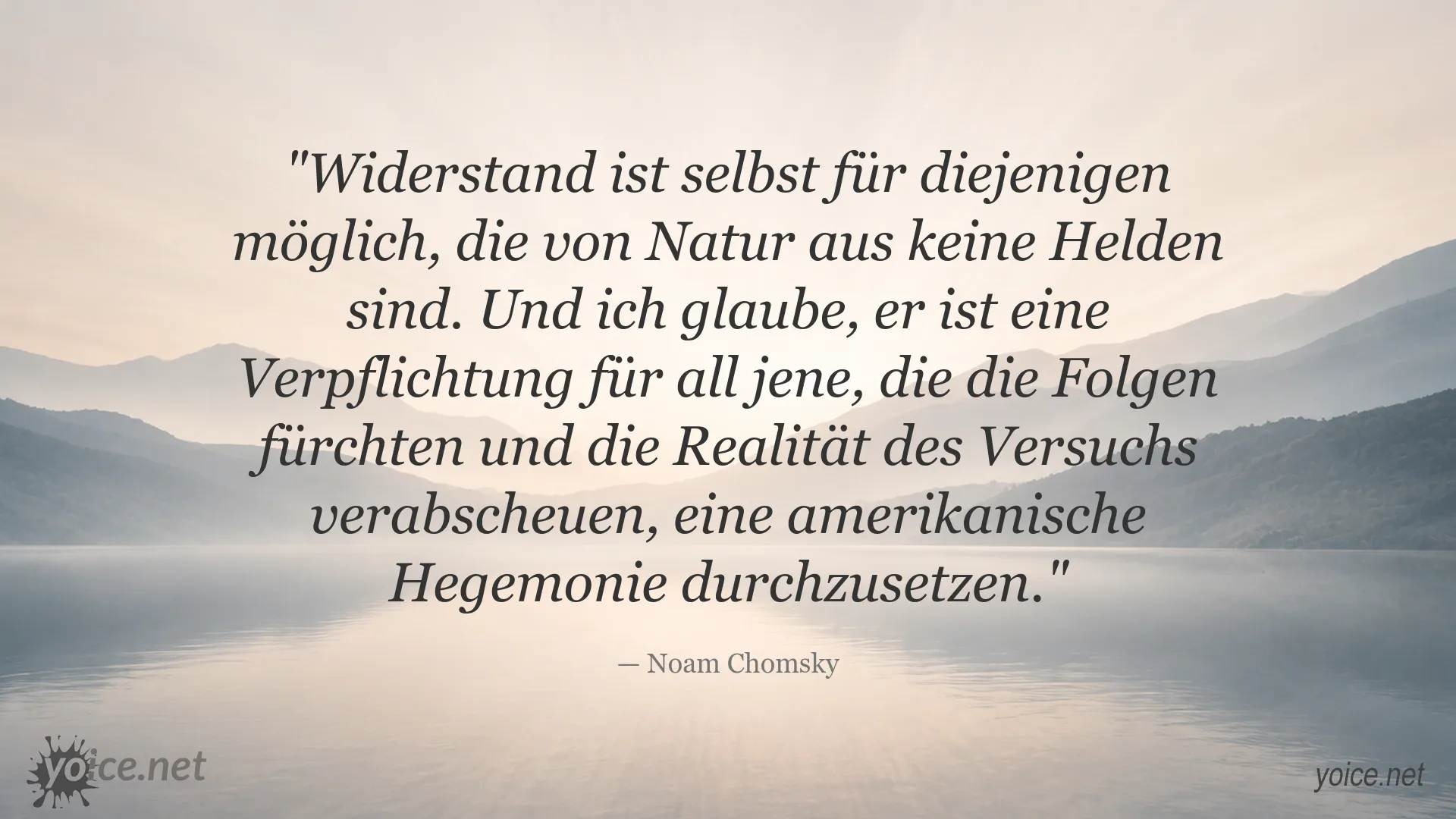 Zitatbild über Widerstand und Verantwortung von Noam Chomsky