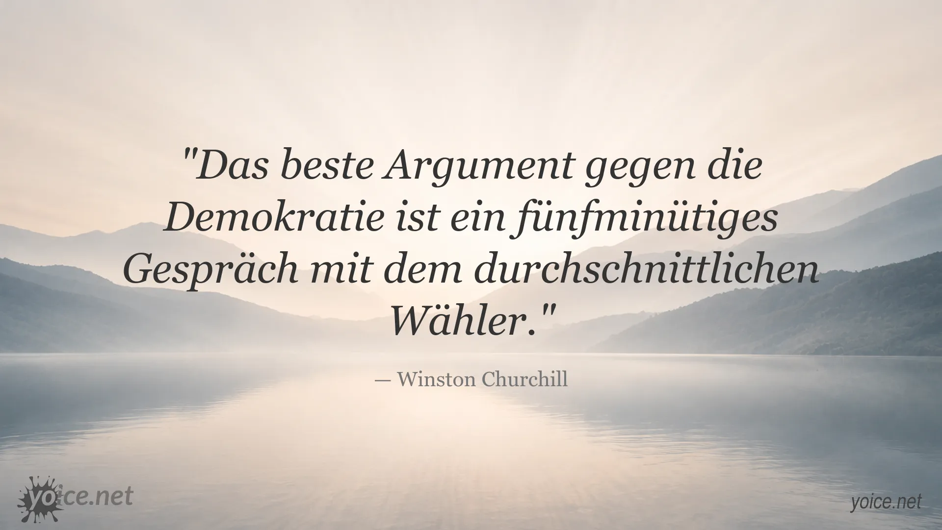 Zitatbild von Winston Churchill zum Thema Demokratie