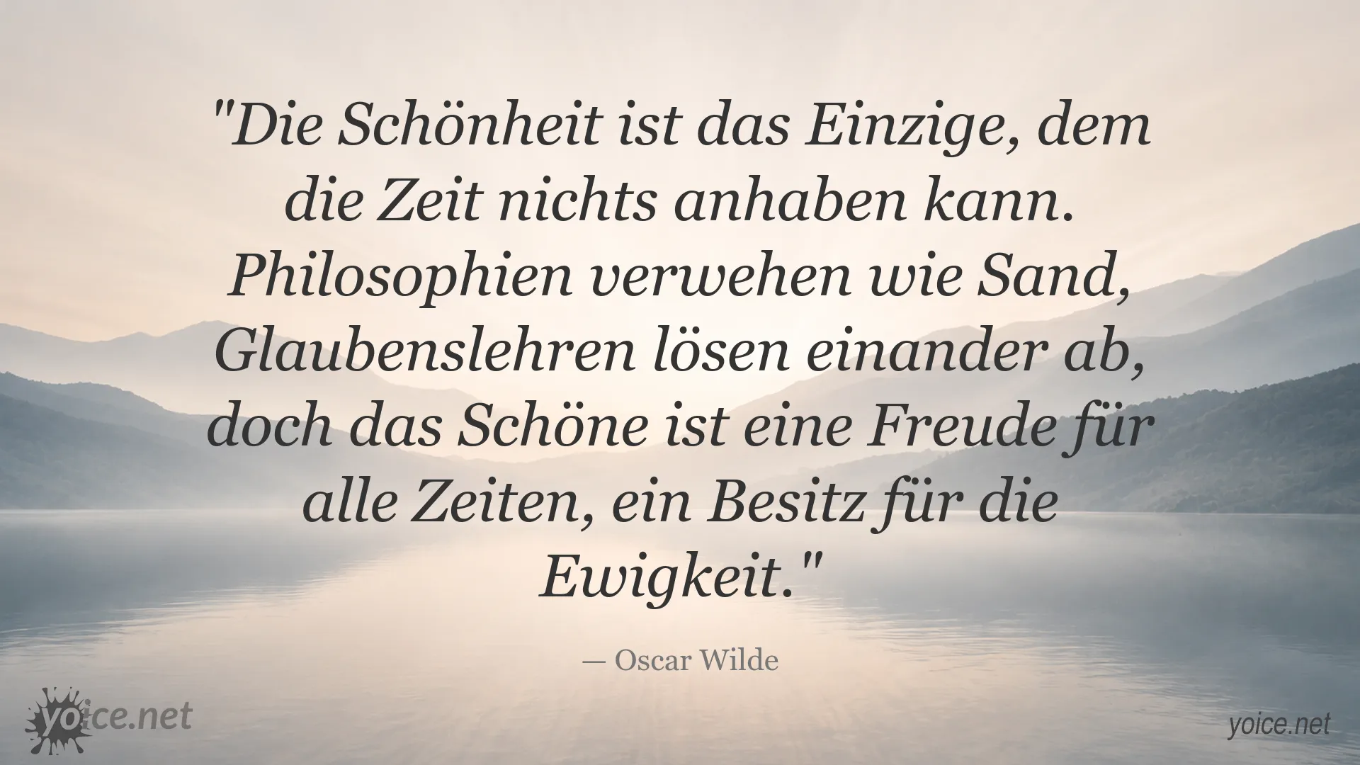 Inspirierendes Zitatbild über zeitlose Schönheit von Oscar Wilde
