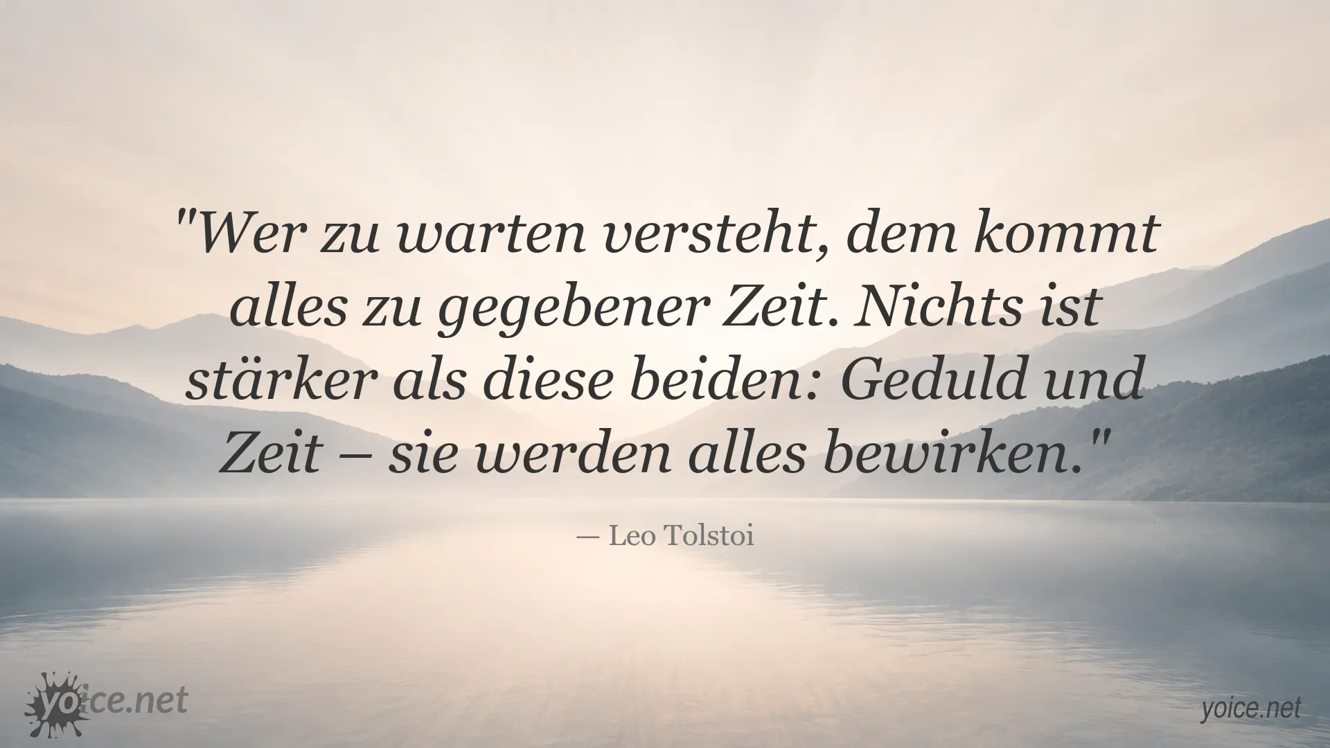Inspirierendes Zitat über Geduld und Zeit von Leo Tolstoi