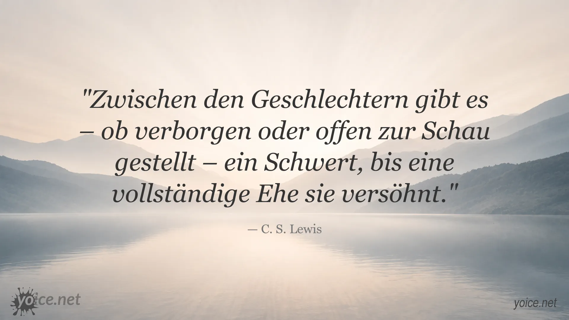 Inspirierendes Zitat über Geschlechter und Ehe von C. S. Lewis