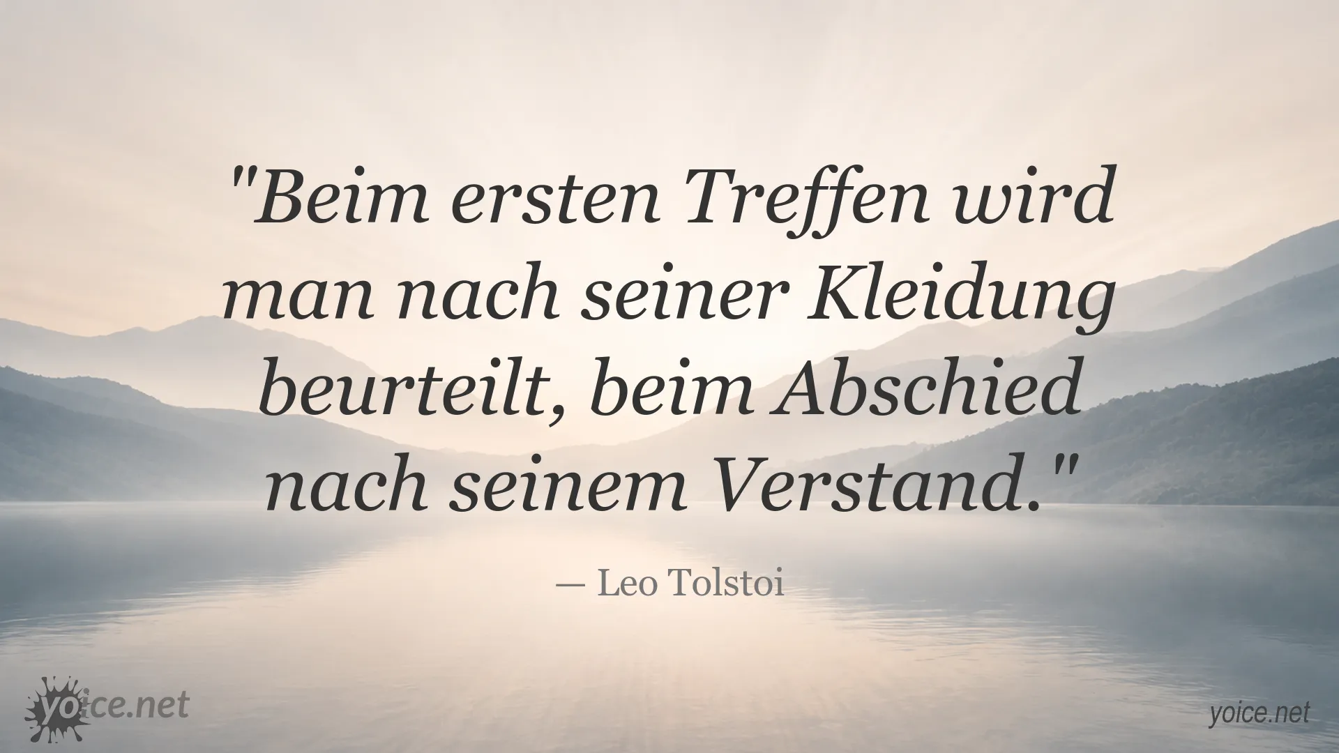 Zitatbild von Leo Tolstoi über Kleidung und Verstand