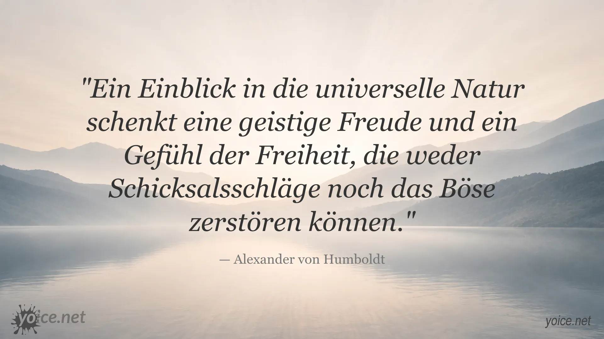 Zitatgrafik über Natur und Freiheit von Alexander von Humboldt