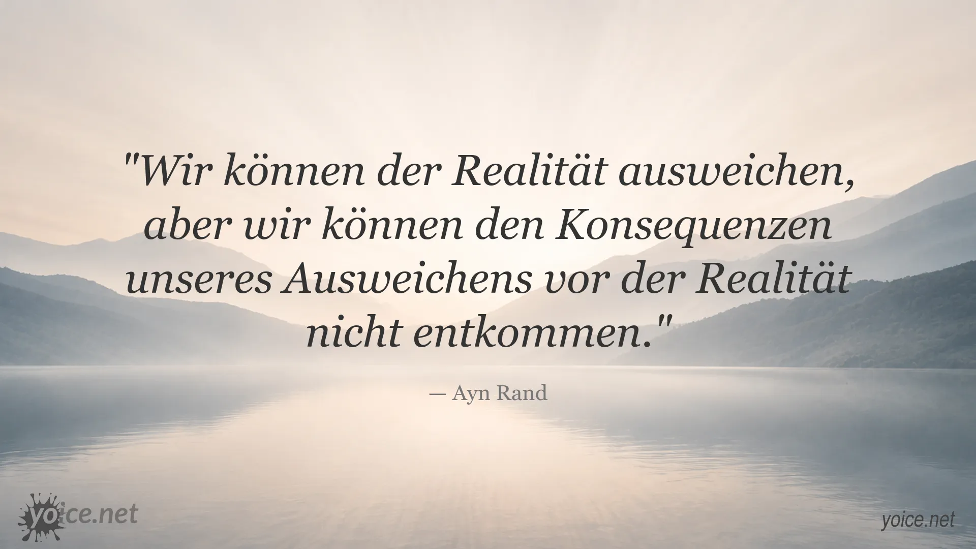 Inspirierendes Zitat von Ayn Rand über Realität und Konsequenzen