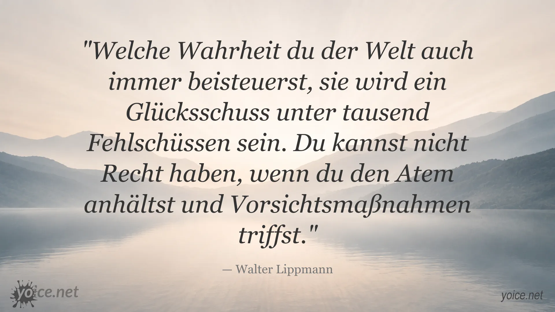 Zitatgrafik über Wahrheit und Mut von Walter Lippmann