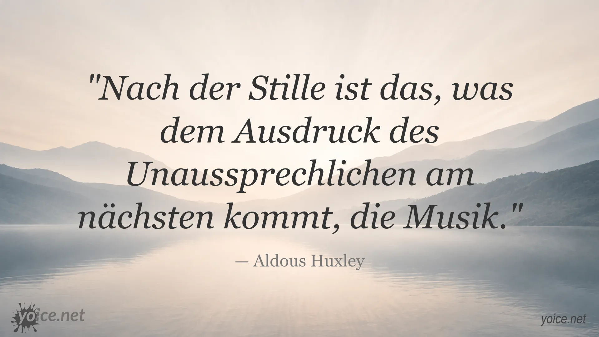 Inspirierendes Zitat von Aldous Huxley über die Verbindung von Stille und Musik