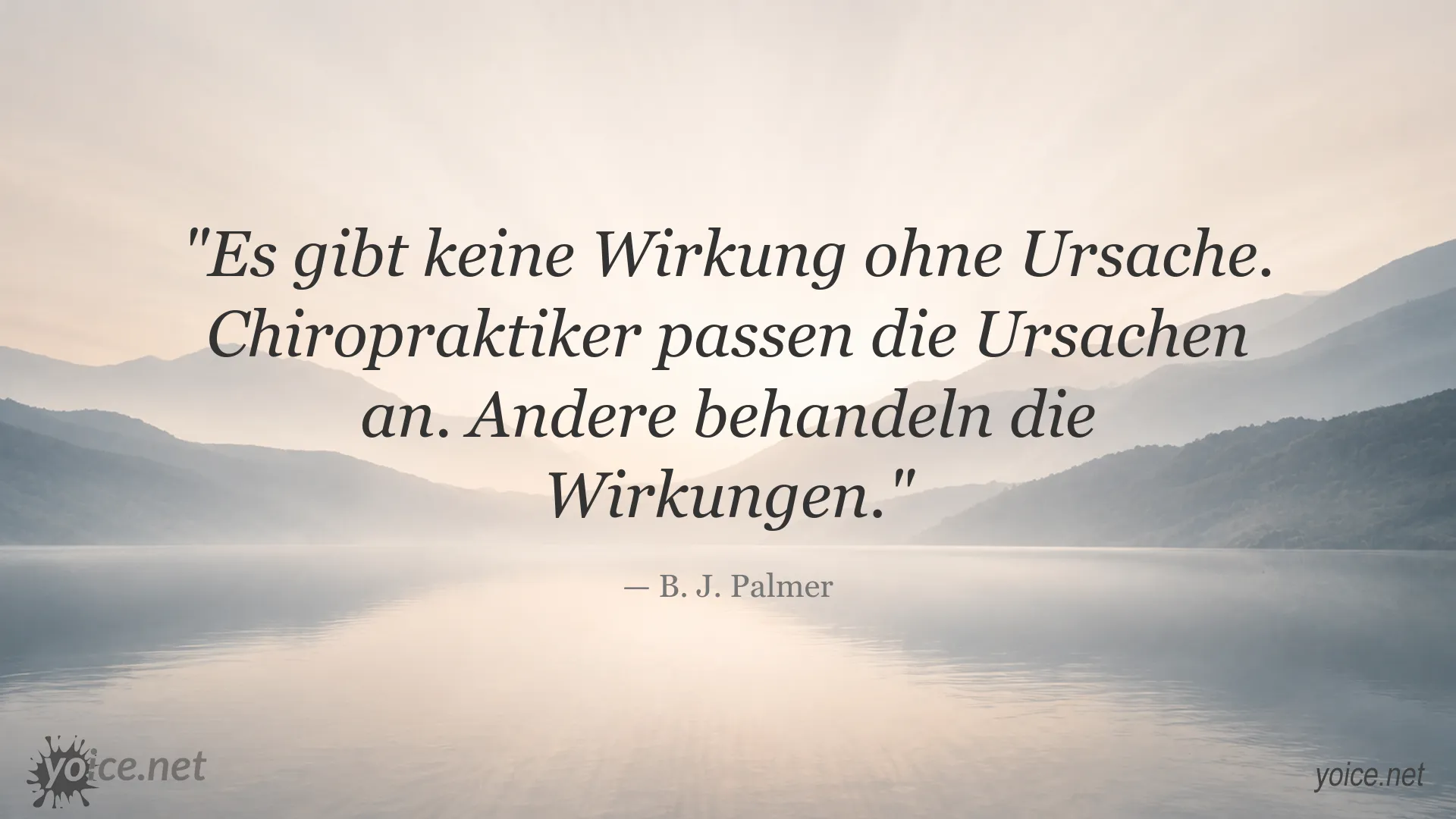 Inspirierendes Zitat von B. J. Palmer über Ursachen und Wirkungen in der Chiropraktik