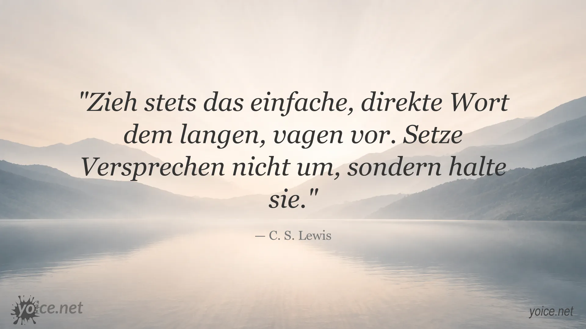 Zitatgrafik von C. S. Lewis über klare Sprache und Integrität