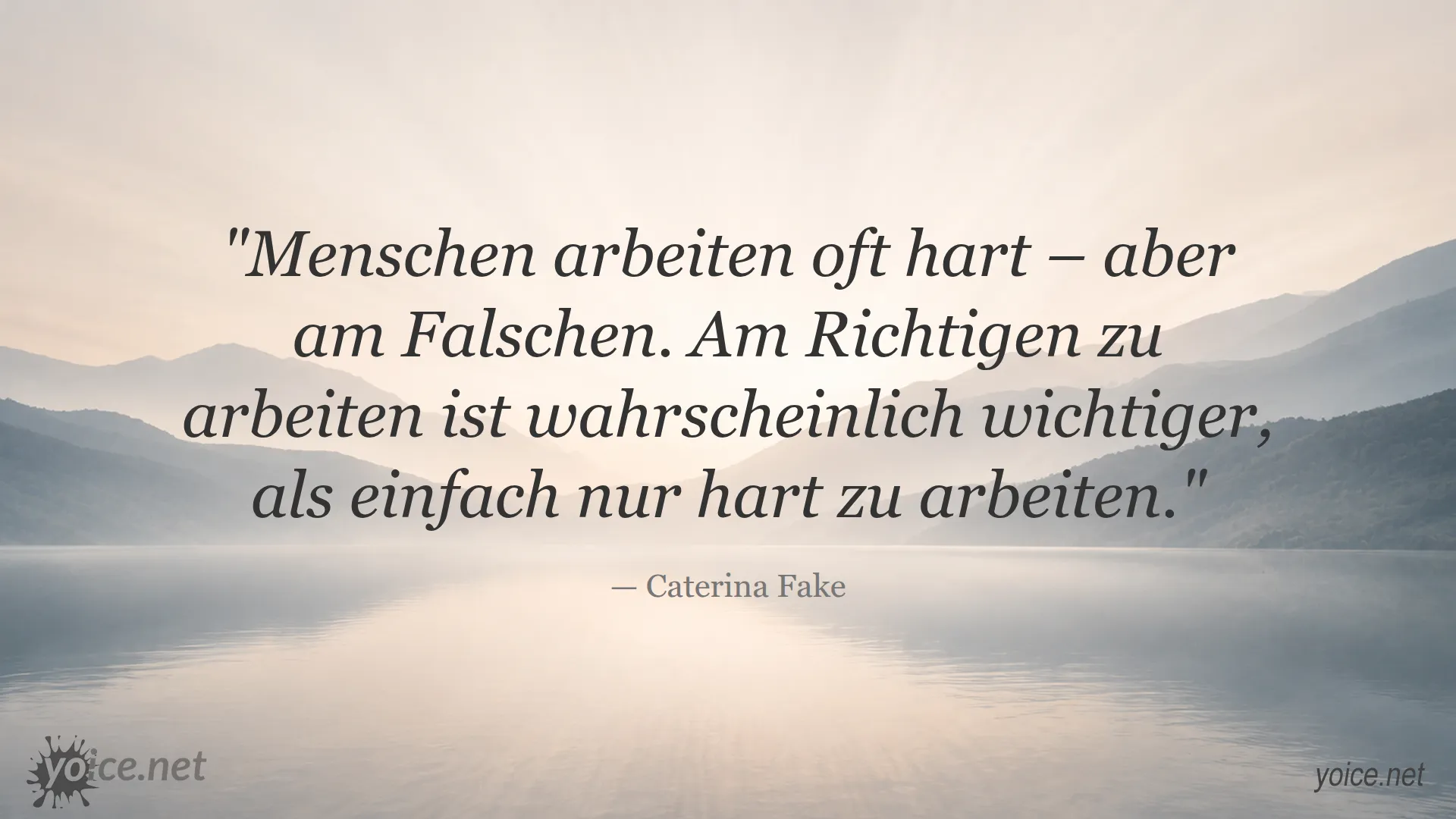 Zitat von Caterina Fake über die Bedeutung, am Richtigen zu arbeiten statt nur hart zu arbeiten