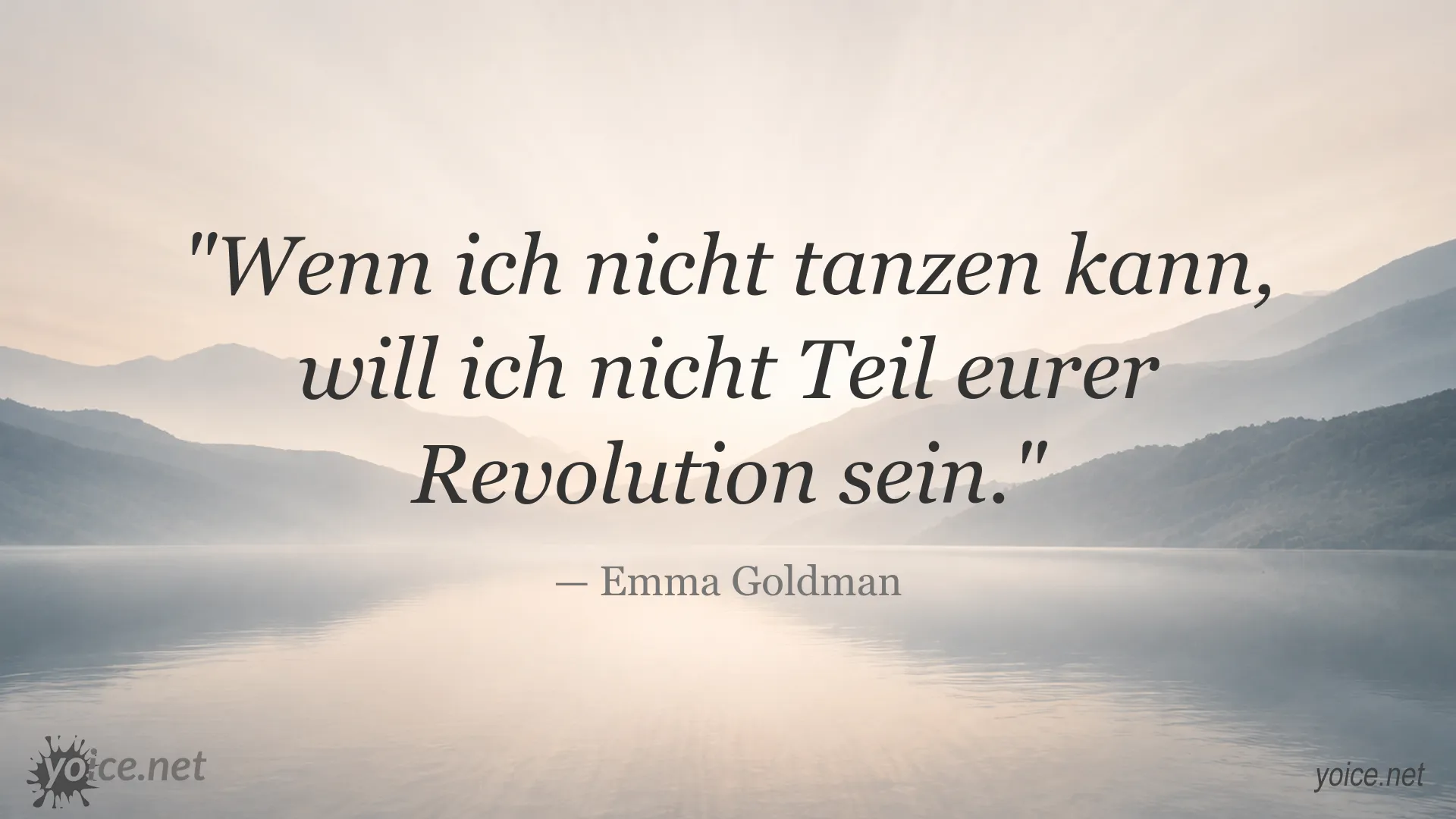 Zitatgrafik von Emma Goldman über Tanz und Revolution