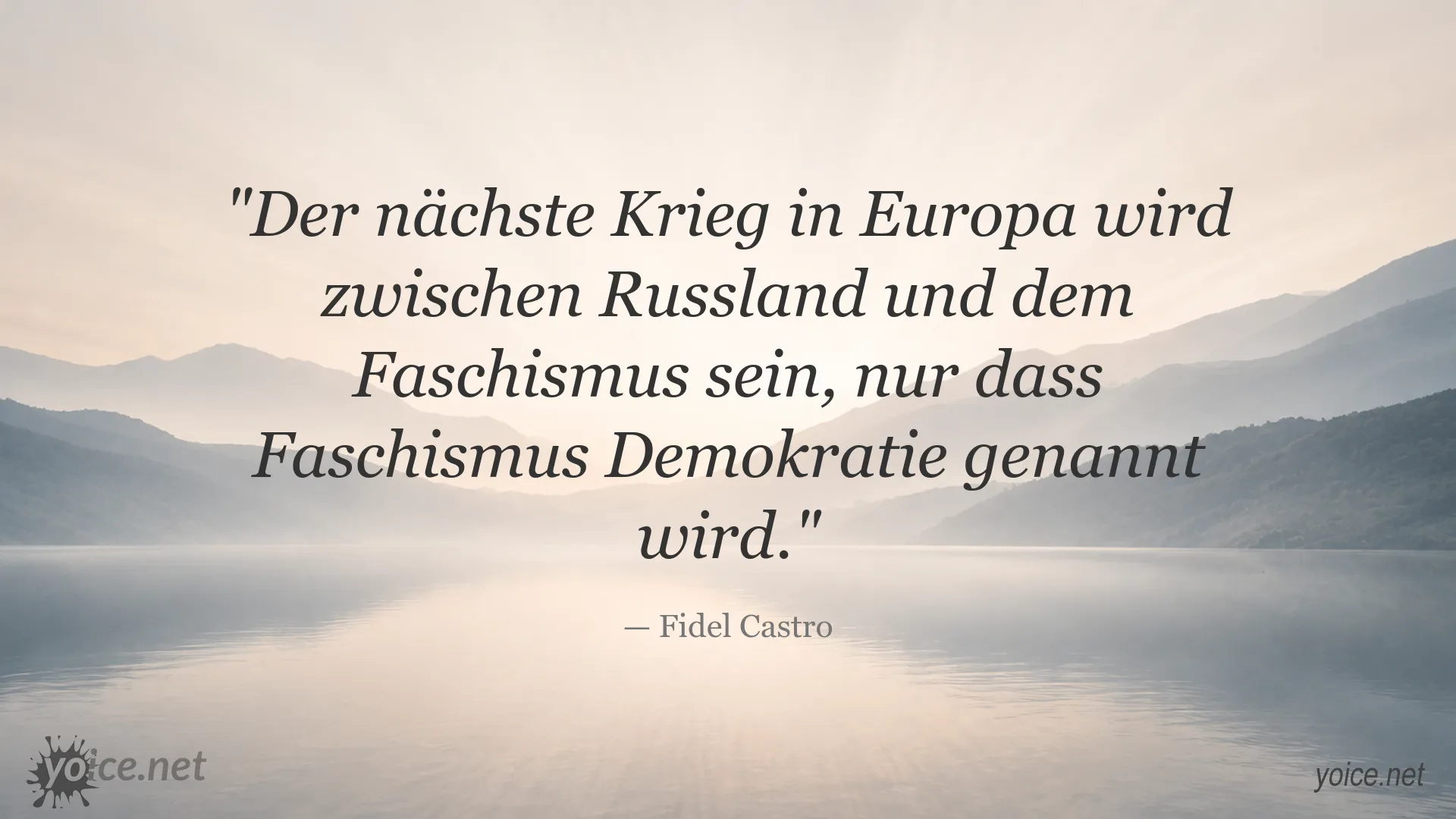 Zitat von Fidel Castro über den Zusammenhang zwischen Demokratie und Faschismus