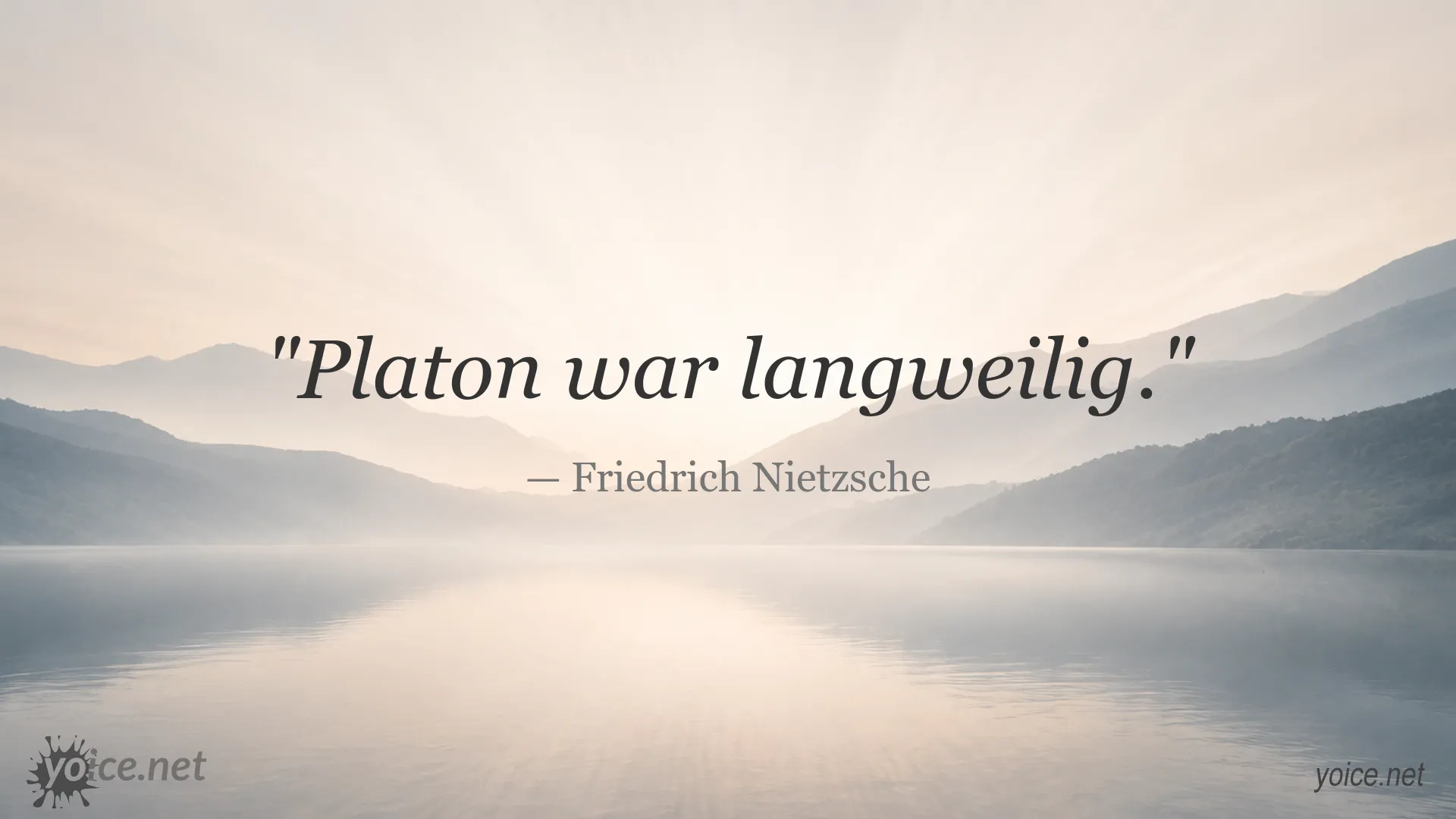 Zitatgrafik mit einem Zitat von Friedrich Nietzsche über Platon