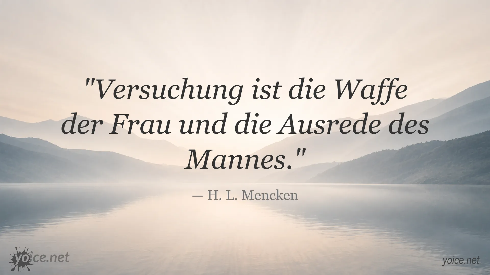 Zitatgrafik von H. L. Mencken zum Thema Versuchung