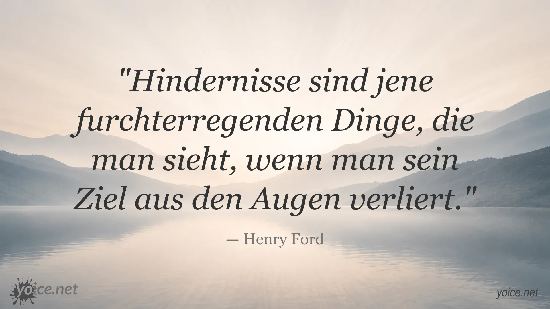 Zitatgrafik von Henry Ford über Hindernisse und Zielstrebigkeit