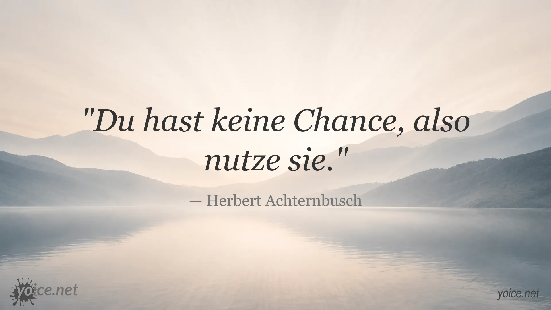 Zitat von Herbert Achternbusch: Du hast keine Chance, also nutze sie