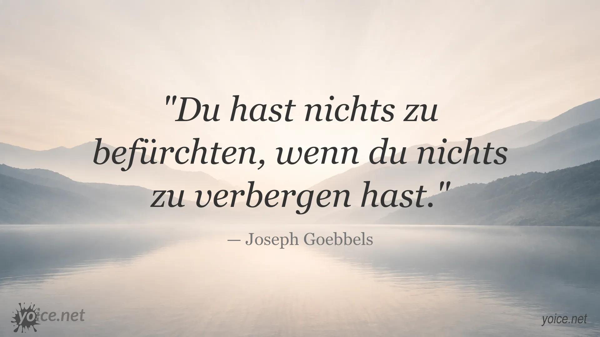 Zitatgrafik mit einem Zitat von Joseph Goebbels