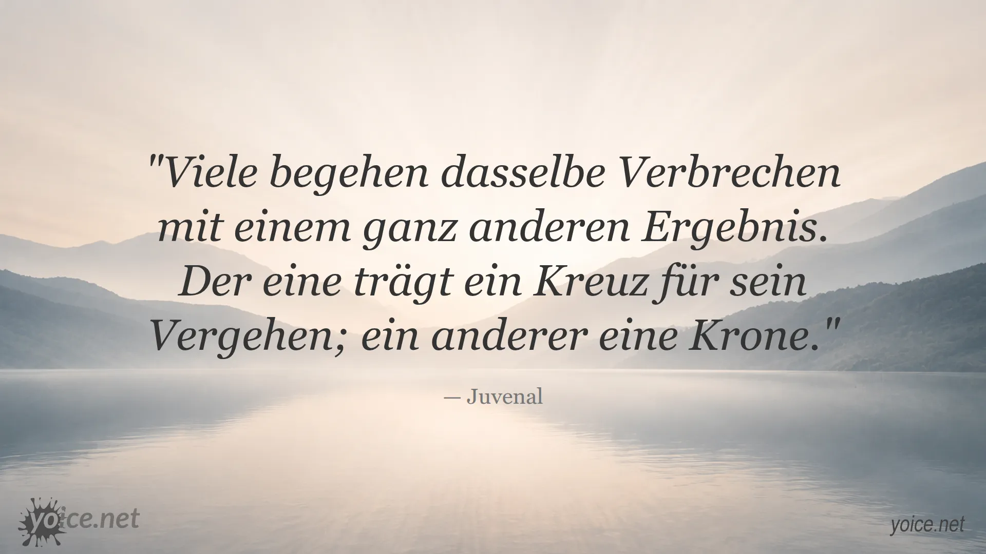 Zitat von Juvenal über ungleiche Strafen für gleiche Vergehen