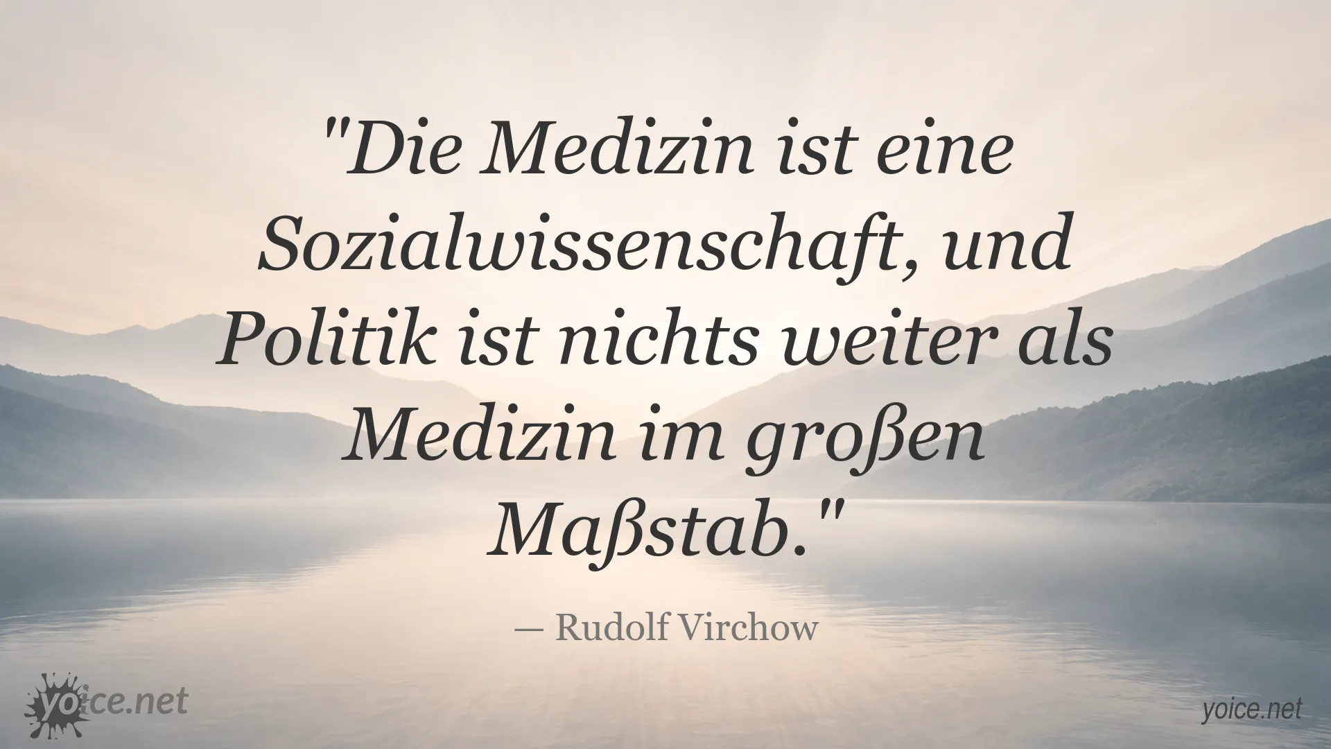 Zitatgrafik von Rudolf Virchow über Medizin und Politik