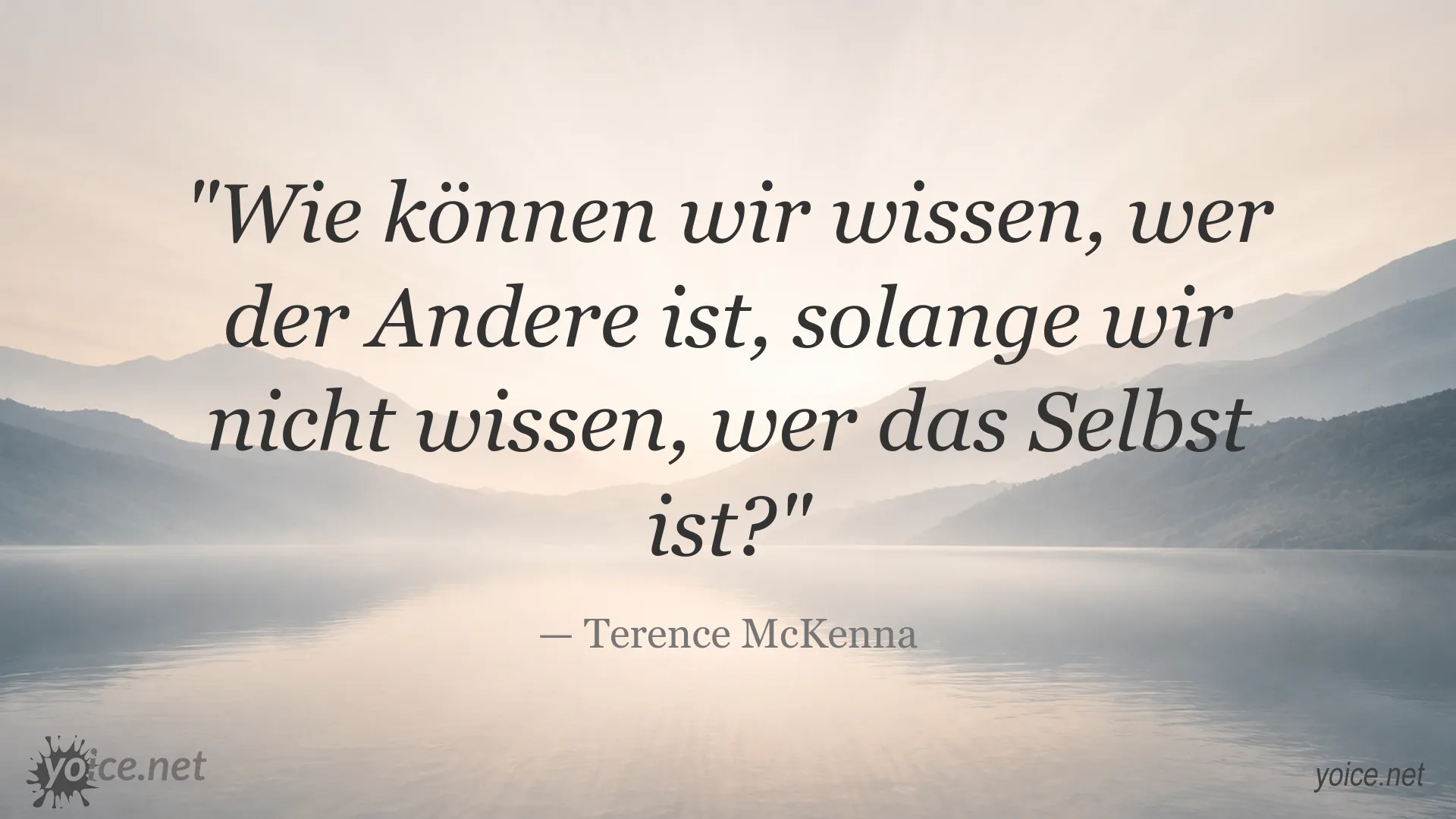 Zitatbild von Terence McKenna über das Selbst und die Wahrnehmung des Anderen