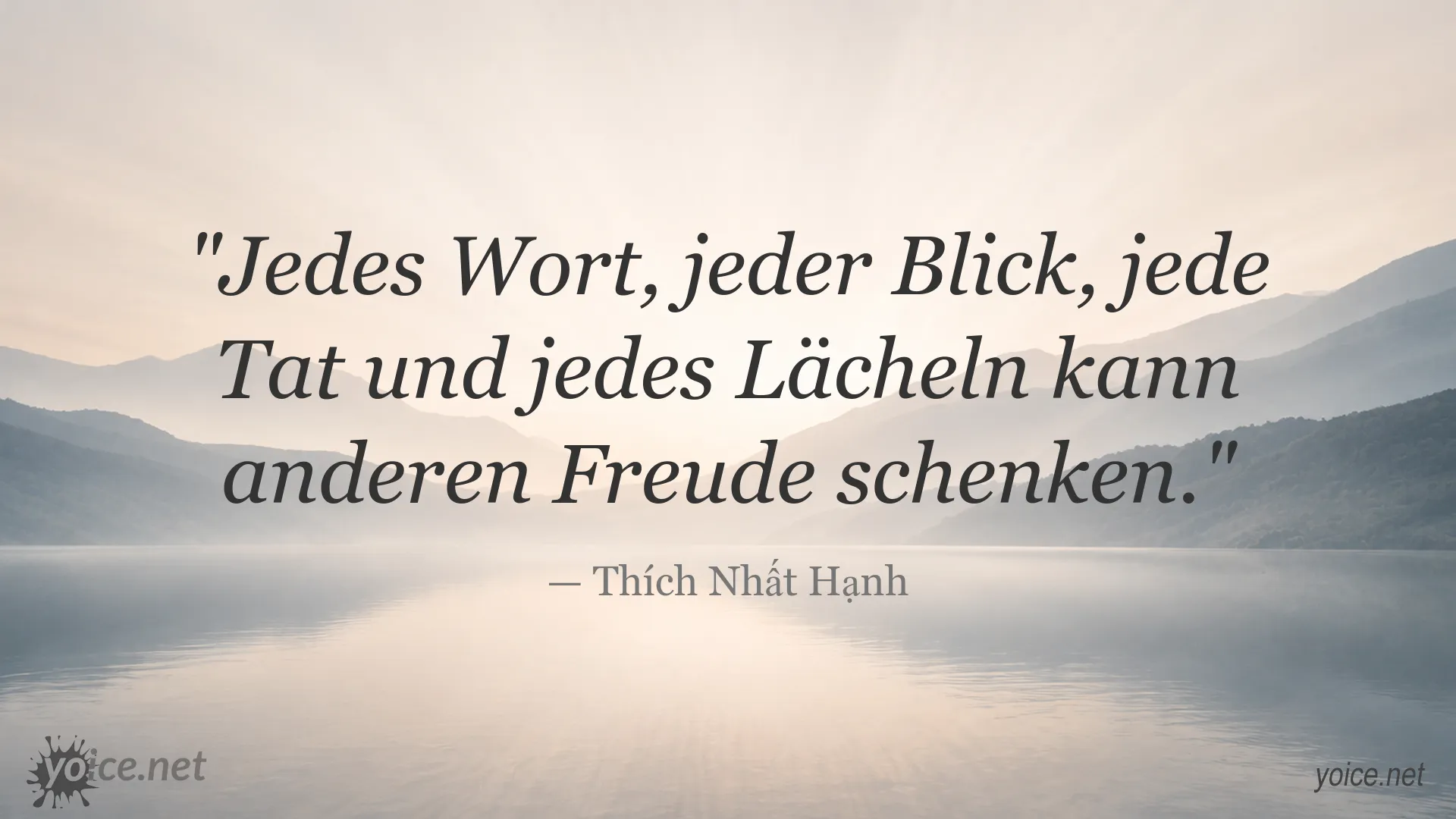 Inspirierendes Zitat von Thích Nhất Hạnh über Freude, Achtsamkeit und die Wirkung kleiner Gesten