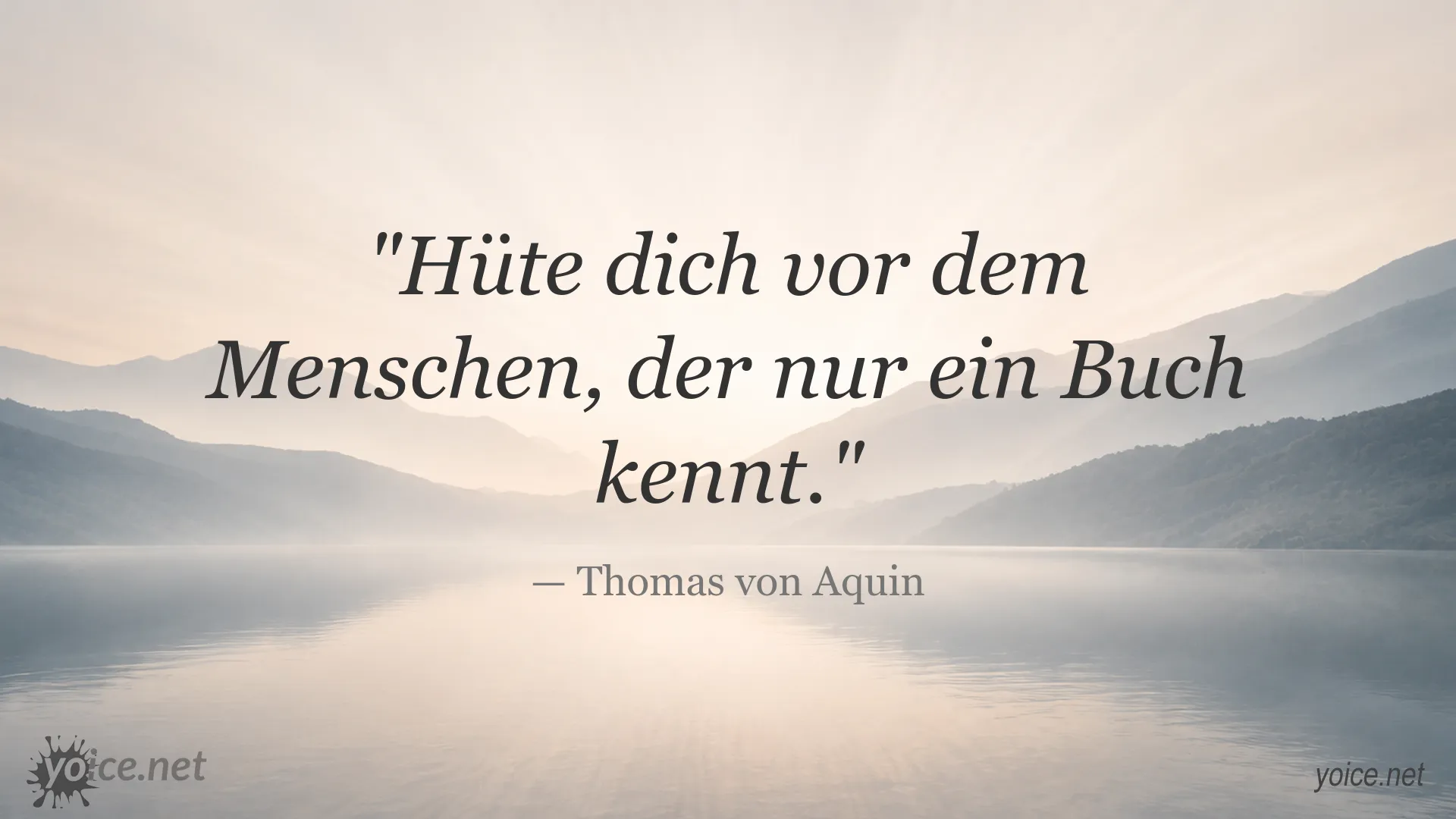 Inspirierendes Zitat von Thomas von Aquin als typografische Grafik