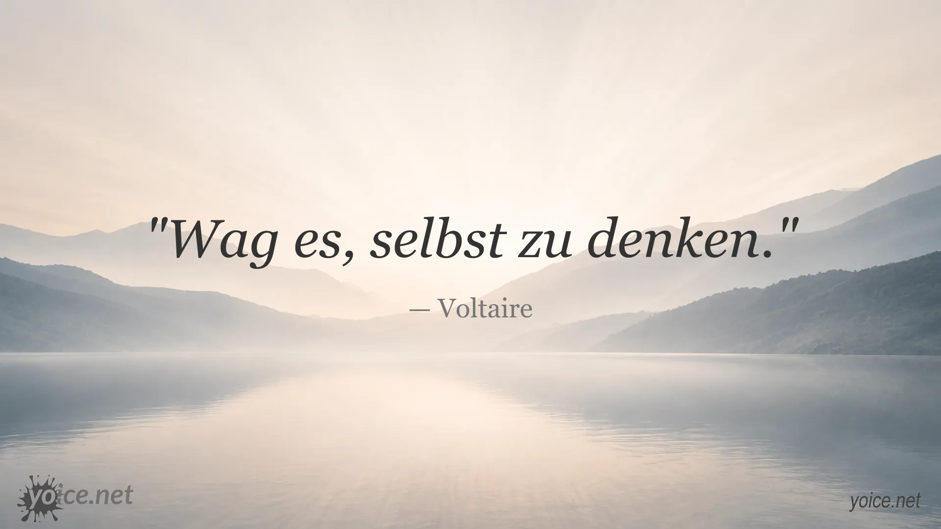 Inspirierendes Zitatbild mit einem Zitat von Voltaire