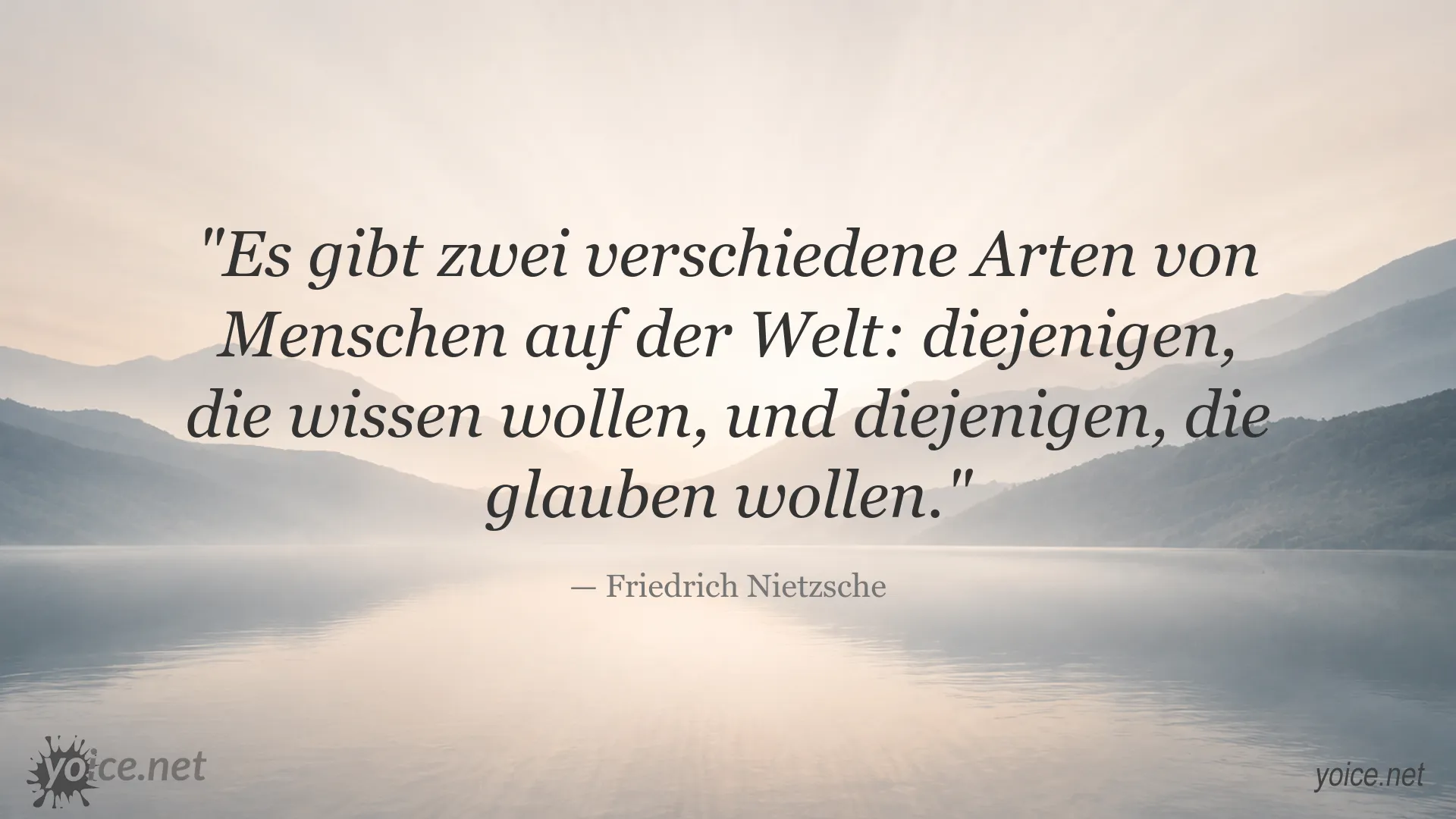 Inspirierendes Zitatbild von Friedrich Nietzsche über zwei Arten von Menschen