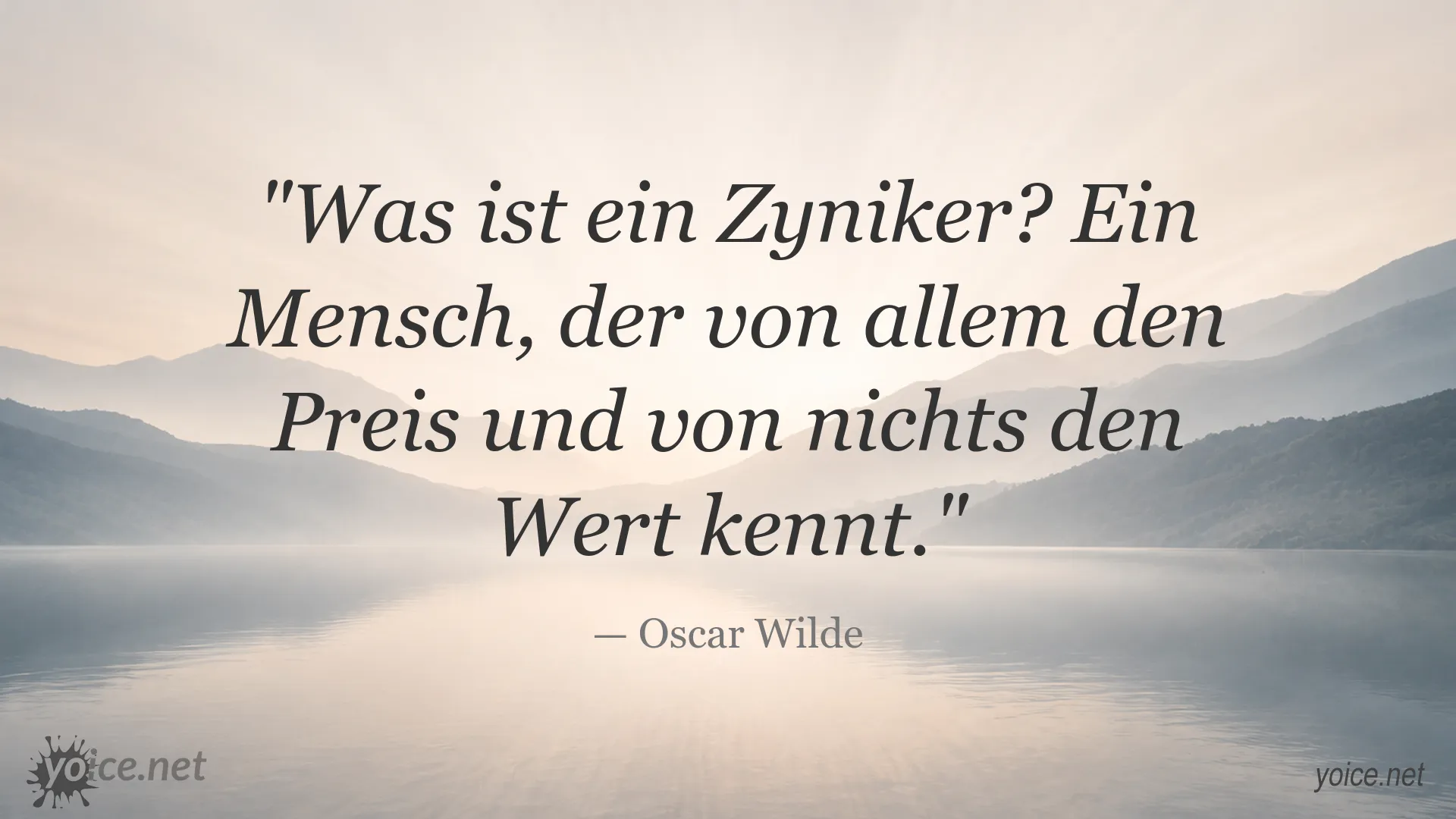 Inspirierendes Zynismus-Zitat von Oscar Wilde über den Unterschied zwischen Preis und Wert